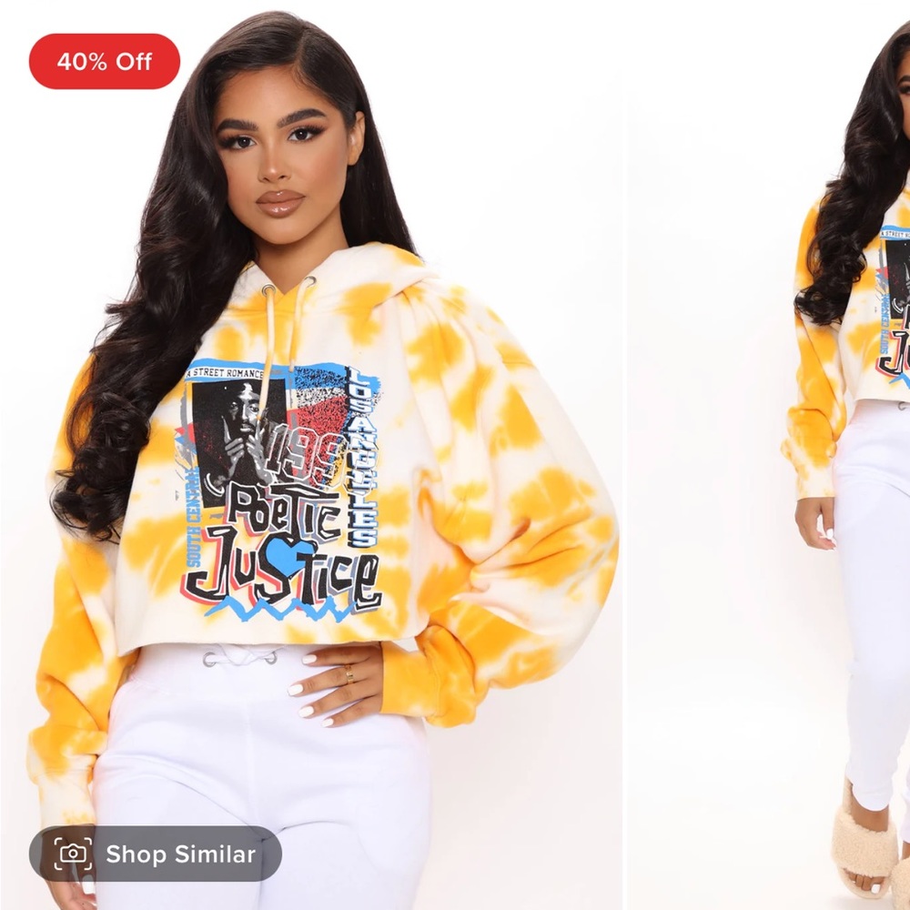 Poetic justice tie dye cropped hoodie